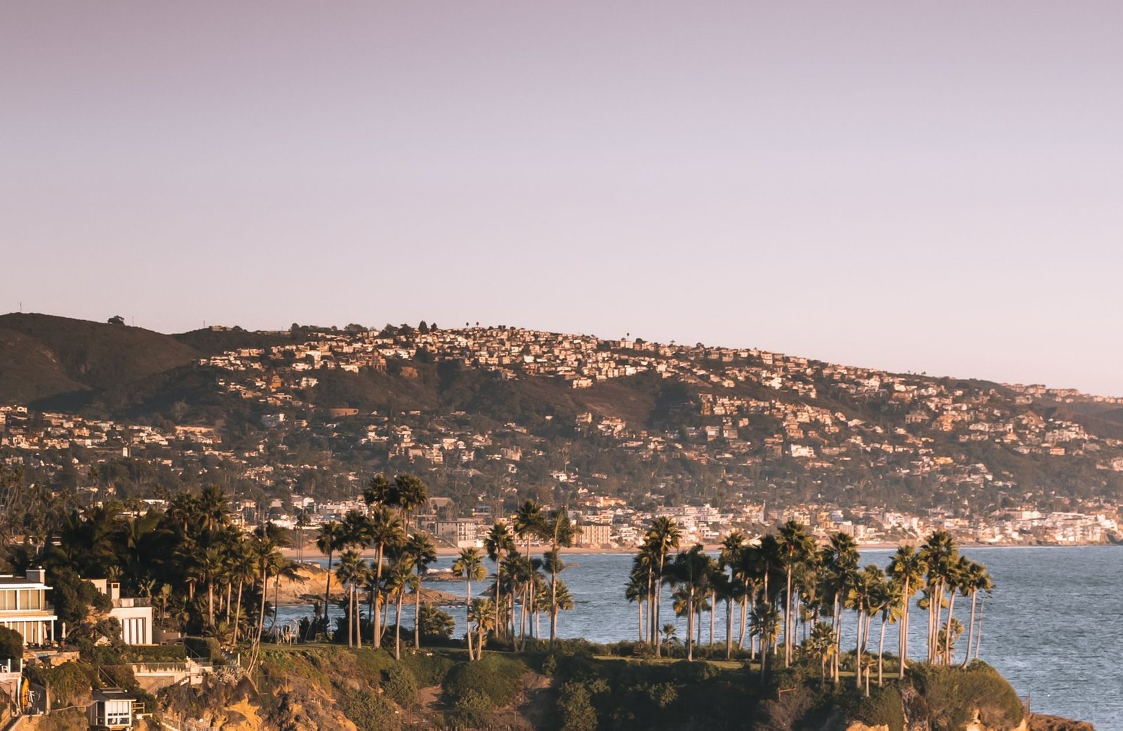 Hillside homes above a cove on the Southern California coast